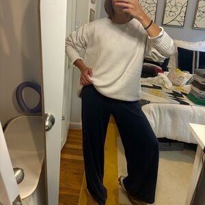 Brandy Melville Oversized White Ribbed Sweater